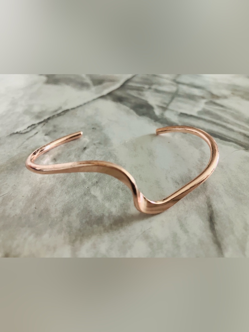 Rose Gold Wave Cuff Bracelet
